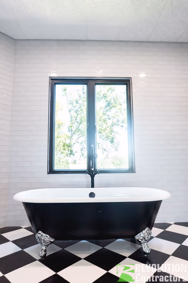 Bathroom tub remodel by Revolution Contractors