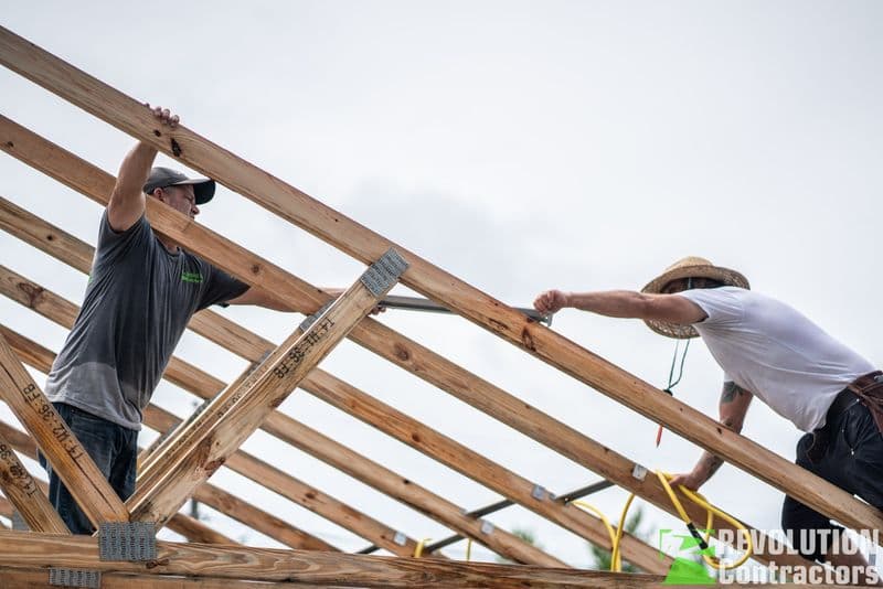 Revolution Contractors crew working on a remodel project
