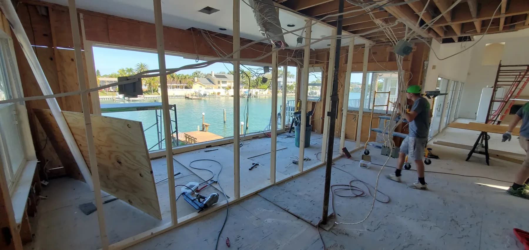 Revolution Contractors carpenters framing structural work on a St. Petersburg kitchen remodel